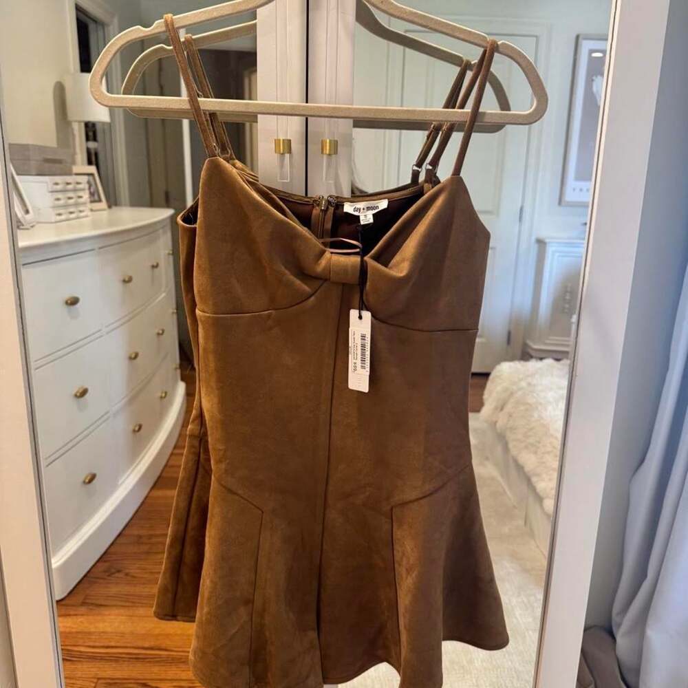 Women's Brown and Tan Dress